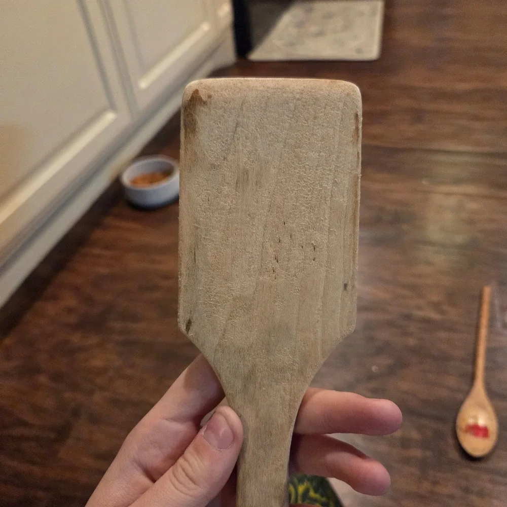 Vintage Wooden Spatula Flat Head Kitchen Utensil Primitive Rustic Farmhouse